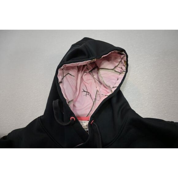 Under Armour Hoodie Fleece Storm Pink Camo Pull Over Sweater Womens Sz Medium - Picture 9 of 11